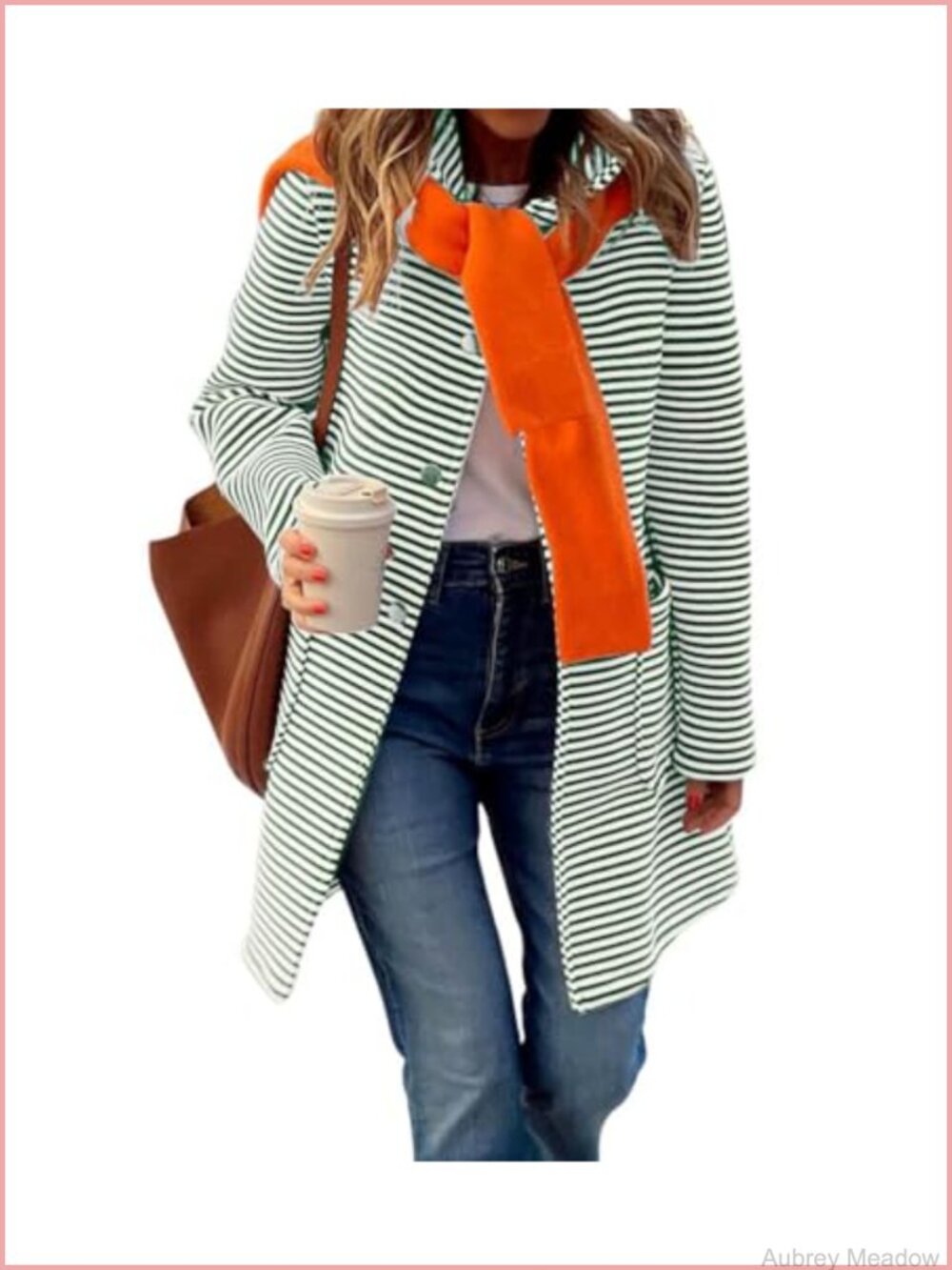 Women's Striped Hooded Button Cardigan Sweater Long Coatigan with Pockets